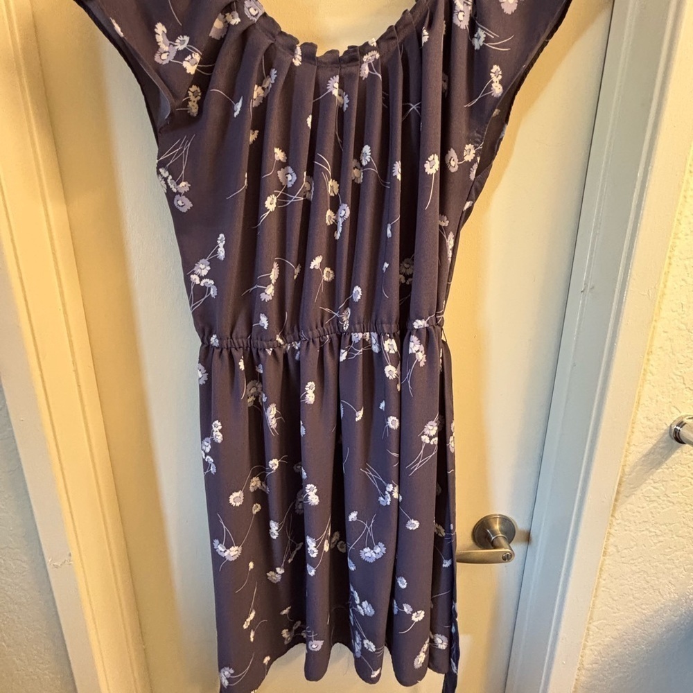 LC Lauren Conrad Purple Floral Casual Dress